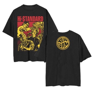 T-shirt  สายนาฬิกาข้อมือ Hi-standard สไตล์พังก์ร็อคร็อควินเทจS-5XL