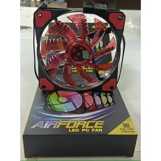 พัดลมเคส NUBWO (NFT100) Air Force 120mm LED Fan Case สีแดง,เขียว ไฟ Led แจ่มๆ มีไฟ LED รอบใบพัด