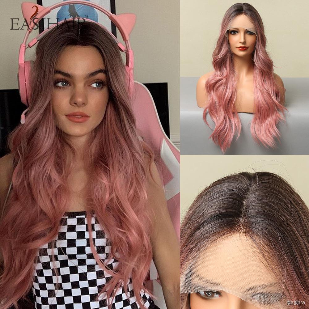 brown pink wig