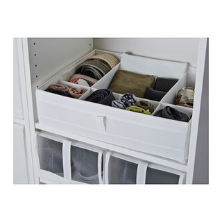 กล่องผ้าเอนกประสงค์ กล่องแบ่งช่องสำหรับเก็บของ ขนาด  44x34x11 cm.มีให้เลือก2สี