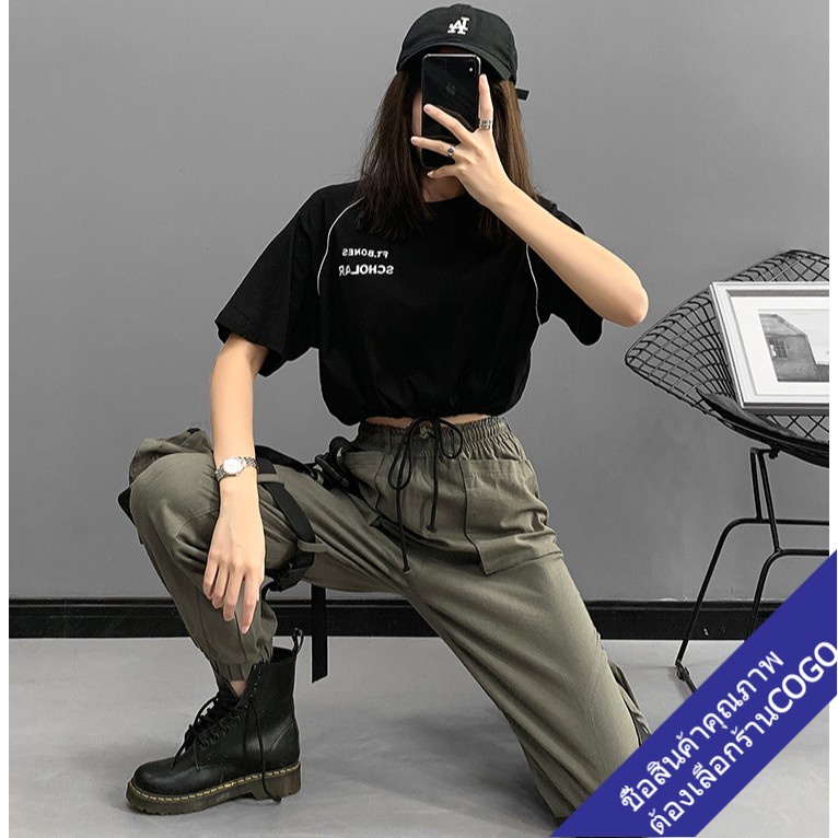 COGO เสื้อครอปเอวลอยวัยรุ่นสดใสน่ารัก รูปที่ 5
