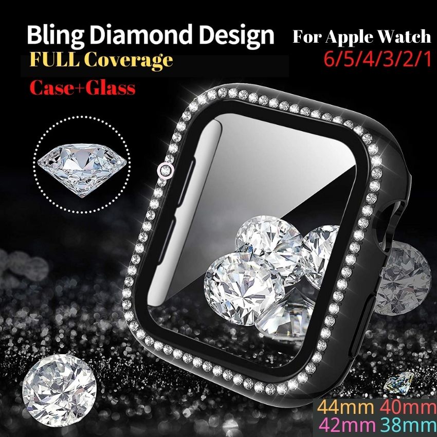 Full Cover Case+Tempered Glass for Apple Watch Serie 6 5 4 3 44mm 40mm 42mm 38mm IWatch Bumper