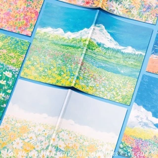 สมุดโน๊ตลายทิวทัศน์ธรรมชาติ ทุ่งดอกไม้ ท้องฟ้า ขนาด A5 notebook พกพาสะดวก สีสดใส ไม่มีเส้น ใช้ง่าย มีหลายลายให้เลือก