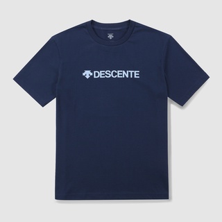 Descente เสื้อยืดแขนสั้นลําลอง คอกลม ผ้าฝ้ายแท้ พิมพ์ลาย Descente สําหรับผู้ชาย และผู้หญิง