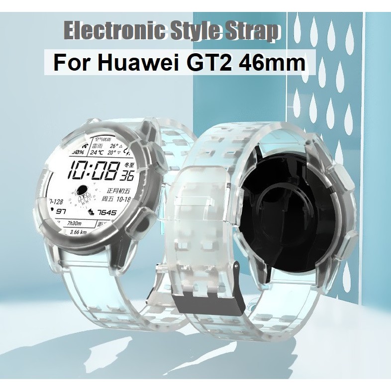 สาย Huawei watch GT 2 Strap Soft Clear Electronic Style Strap For Huawei GT2 46mm Transparent Protective Case Strap สายนาฬิกา Huawei watch GT2 46mm