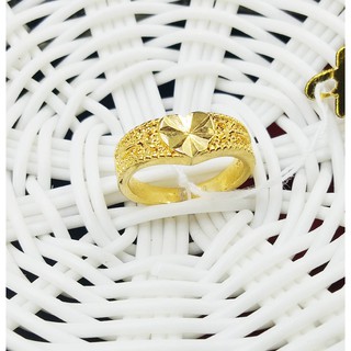 แหวนสีทองไมครอนลายหัวใจโต๊ะกังเล็ก สวยมากๆ ขนาดไซส์5.5 US นิ้ว N0966