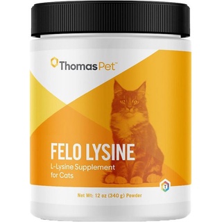 ไลซีนสำหรับแมว เสริมภูมิคุ้มกัน แมวป่วยแมวแก่ (340 g) Thomas Labs Felo Lysine Powder Cat Supplement,