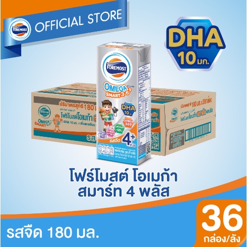 โฟร์โมสต์ สมาร์ท สูตร 4 + พลัส 180 มล. 36 กล่อง/1ลัง (หมดอายุ 13/10/2026)