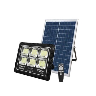 [พร้อมส่ง] HomeDoDee ไฟสปอตไลท์ SOLAR LAMPTAN FLOOD 200 วัตต์ DAYLIGHT สีดำ ไฟ Solar Cell โซลาเซลล์