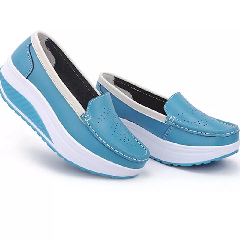 Women's Shoes White Nurse Shoes Swing Work Single Lady's Heel Platform Shoes