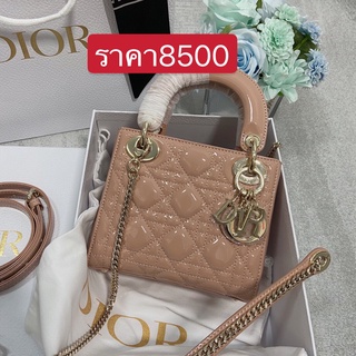 พรี Christian Dior mini  lady กระเป๋าถือกระเป๋าสะพายกระเป๋าสะพายข้าง กระเป๋าแฟชั่นหนังแท้