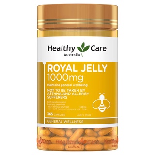 ของแท้ HEALTHY CARE AUSTRALIA Royal Jelly 1000mg 365 Capsules รอยัลเจลลี่ นมผึ้งจากออสเตรเลีย