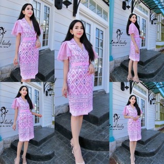 พร้อมส่ง✅S-5XL✅ป้าย Love Lady🌸เดรสสีชมพู