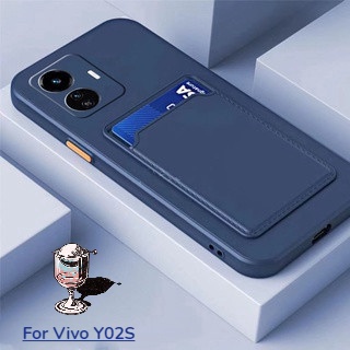 เคสโทรศัพท์มือถือ ซิลิโคนนิ่ม กันกระแทก พร้อมช่องใส่บัตร สําหรับ Vivo Y 02S Y02S VivoY02S Y02T