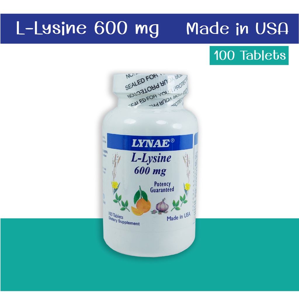 Lynae L-Lysine 600 mg. 100 tablets ไลซีน 600 มก.