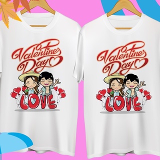 เสื้อคู่ เสื้อวาเลนไทน์ Love ลายน่ารัก ผ้าTK ใส่สบาย