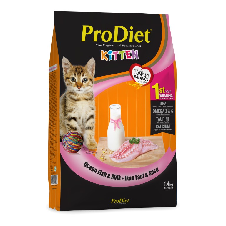 ProDiet โปรไดเอท อาหารเม็ดแมว รสปลาทะเล สำหรับลูกแมววัยหย่านม - 1 ขวบทุกสายพันธ์ ขนาด 1.4 กิโลกรัม