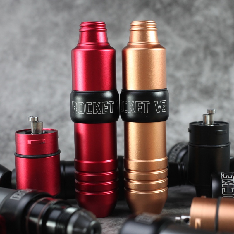 Rocket V3 เครื่องสักแบบปากกาโรตารี่ - มอเตอร์ญี่ปุ่น แรง เงียบ เข็มคาร์ทริดจ์ สำหรับเกาเส้นและแรเงา อุปกรณ์สักมืออาชีพ