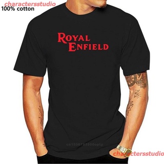 เสื้อยืดผ้าฝ้ายพิมพ์ลายขายดี charactersstudio 2022 ใหม่เสื้อยืดเสื้อท็อปพิมพ์ลาย Royal Enfield Biker Biker Sizes &amp; Colou