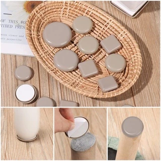 QUANTZY 4 ชิ้นเฟอร์นิเจอร์ขา Slider Pads นุ่มหนาง่ายย้ายเก้าอี้อุปกรณ์โต๊ะโซฟา Self-Adhesive Anti Noisy