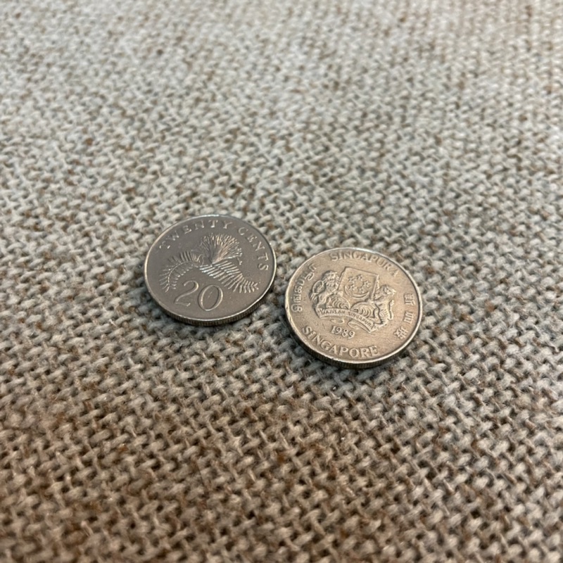 20 singapore cent / สิงคโปร์ เซนท์ เหรียญต่างประเทศ สกุลเงินประเทศสิงคโปร์ ของเก็บสะสม ของที่ระลึก จำนวน 2 เหรียญ