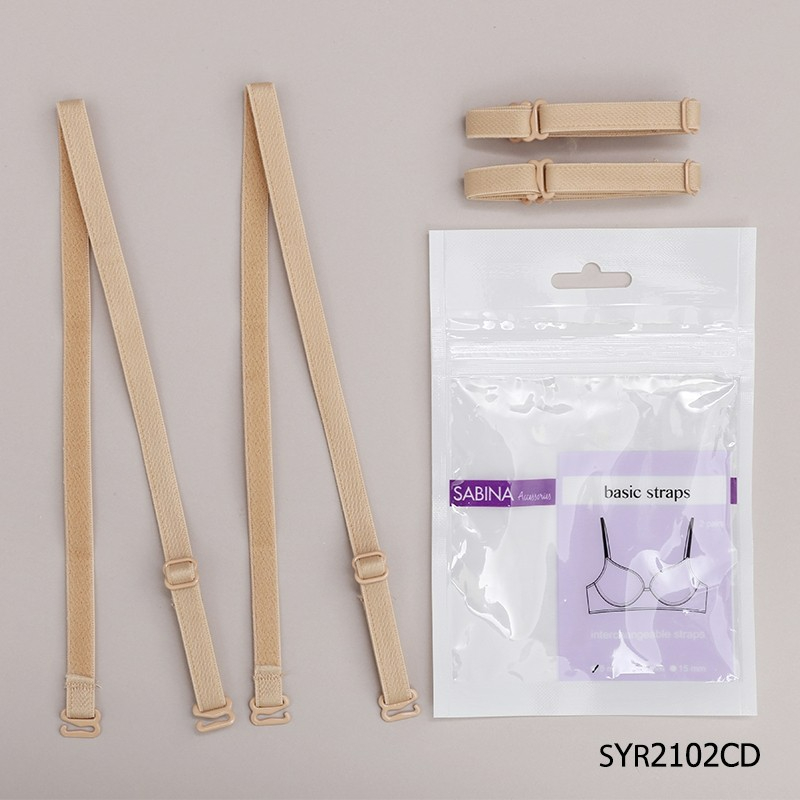 Sabina สายแขนสำเร็จ 8 มิล SYR2102CD สีเนื้อเข้ม จำนวน 2 คู่ / แพ็ค