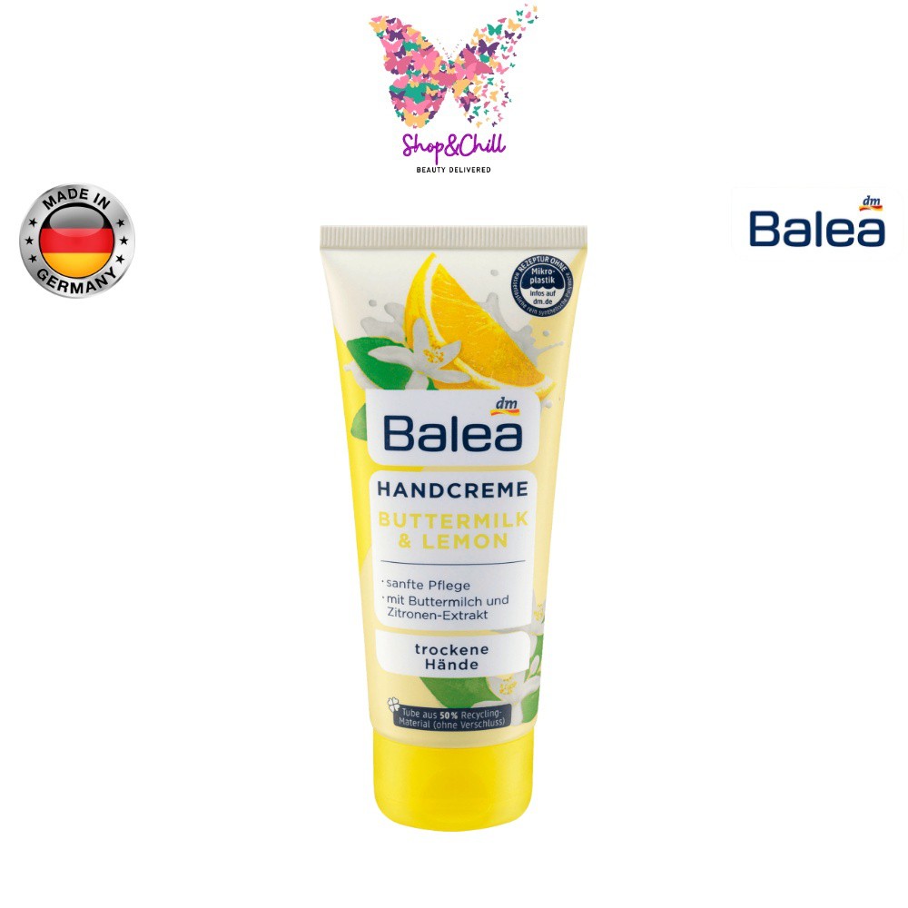 ครีมบำรุงมือและเล็บ Balea Hand Cream Buttermilk & Lemon 100 ml