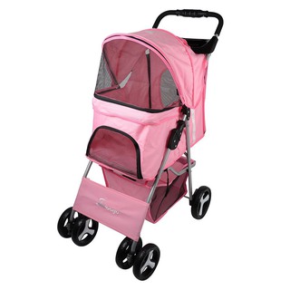 รถเข็นสัตว์เลี้ยง 15 กก. สีชมพู PET STROLLER 15KG PINK