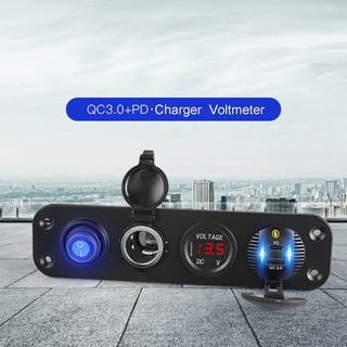 Rox Qc3 . 0 Usb Type C Pd แผงสวิตช์ไฟ Led 12 V สําหรับรถยนต์เรือ Rv Truck Suv