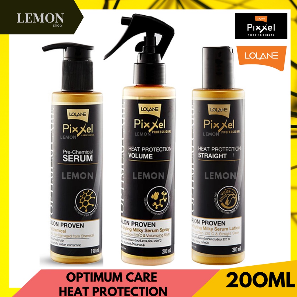 Lolane Pixxel Optimum Care Heat Protection 200/190ml พิกเซล ออพติมัม แคร์ ฮีท โพรเทคชั่น