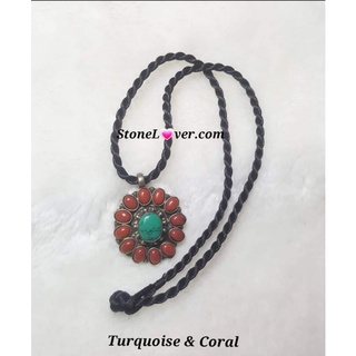 #Turquoise&amp;Coral #Pendant #จี้หินเทอควอยส์+หินปะการัง