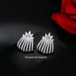 ต่างหูเพชร cz แท้งาน hiend jewelry grade