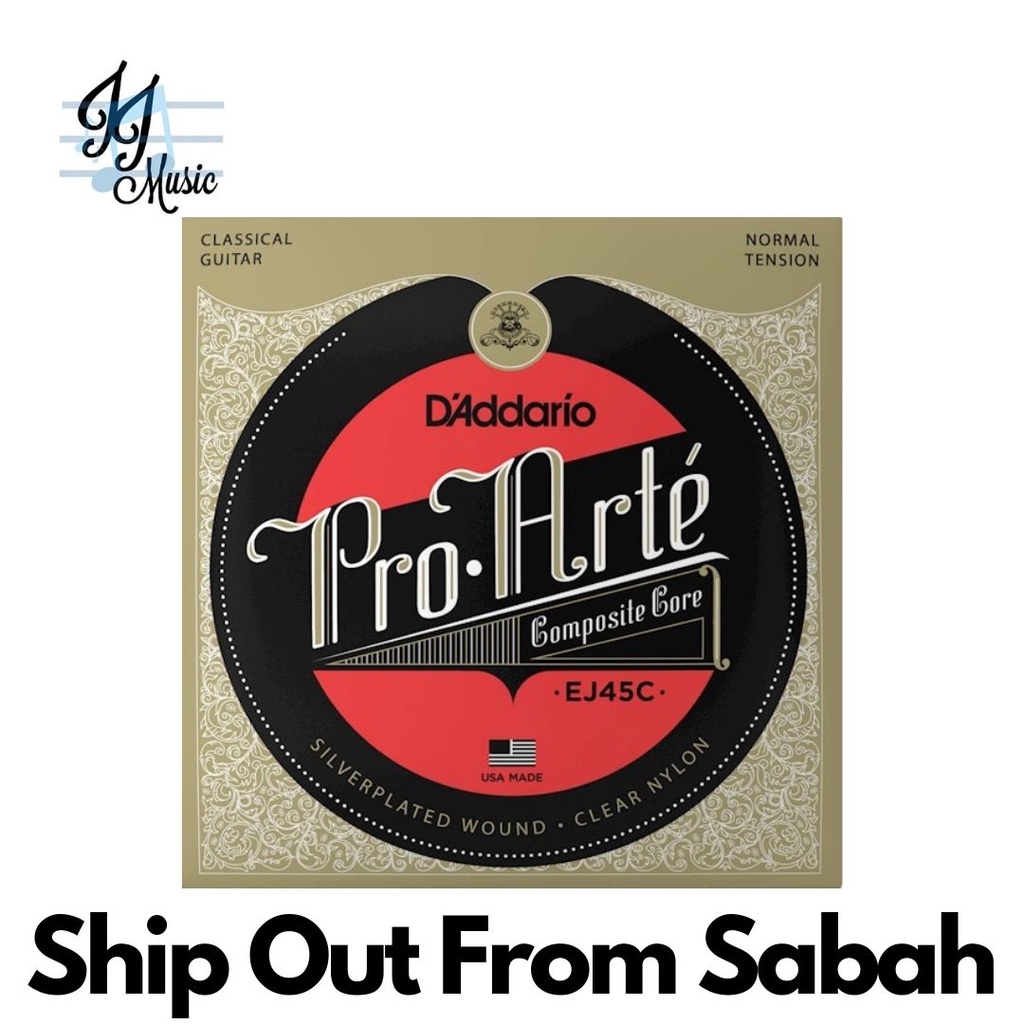 D'ADDARIO สายคลาสสิกคอมโพสิต DAddario EJ45C Pro-Arté, ความตึงเครียดปกติ (DAddario / EJ-45C / Pro-Art