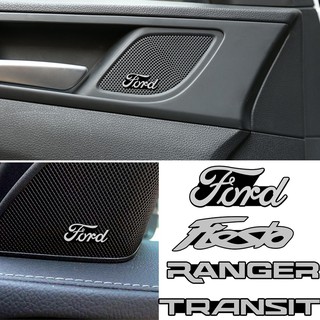 สติกเกอร์อลูมิเนียม รูปตราสัญลักษณ์ Ford Fiesta Ranger Transit สําหรับตกแต่งภายในรถยนต์ 4 ชิ้น ต่อชุด