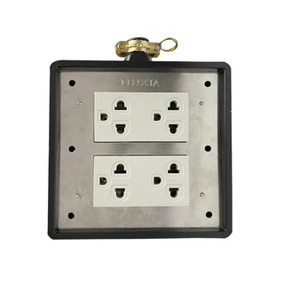 บล็อคยางพร้อมปลั๊กกราวด์คู่ 4X4 ELECKTA V-094 RUBBER SOCKET BOX WITH GROUND ELECKTA V-094 4X4