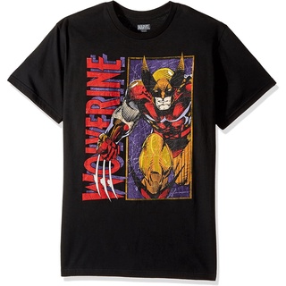 ผ้าฝ้ายคอกลม100%cotton เสื้อ ยืด ผ้า มัด ย้อม Marvel Mens Wolverine Clic Character T-Shirt men เสื้อ ยืด ผู้ชาย คอกลม โ