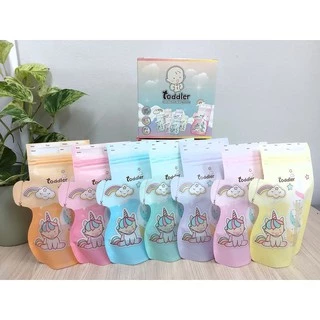 ถุงเก็บน้ำนมแม่ Toddler รุ่นยูนิคอร์น กันกลิ่นหืน สีพาสเทล พรีเมี่ยมหนา 7 ออนซ์ 7 ลาย (35 ใบ)
