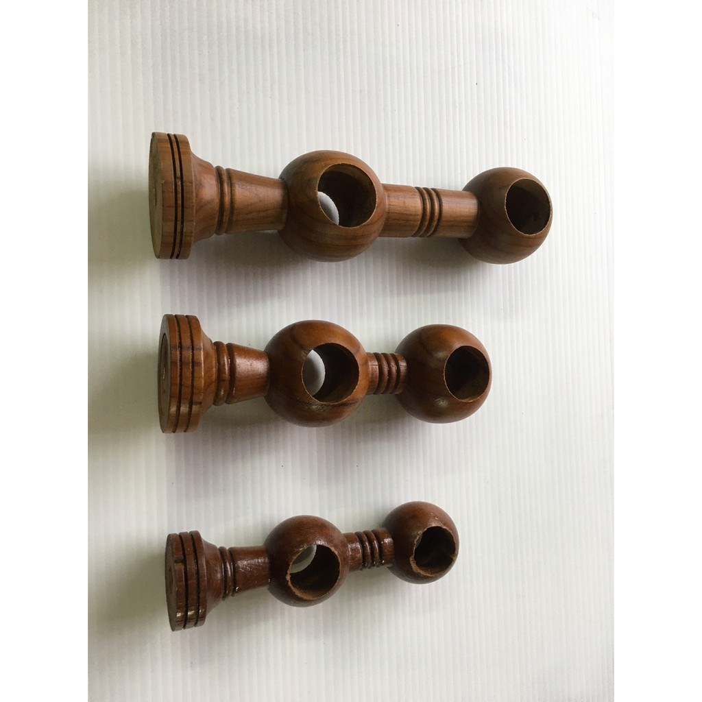 อุปกรณ์ ตกแต่งบ้าน ขายึดราวผ้าม่าน 2 ชั้น ไม้สักแบบทะลุ สำหรับใส่ราวไม้ ราคาถูก