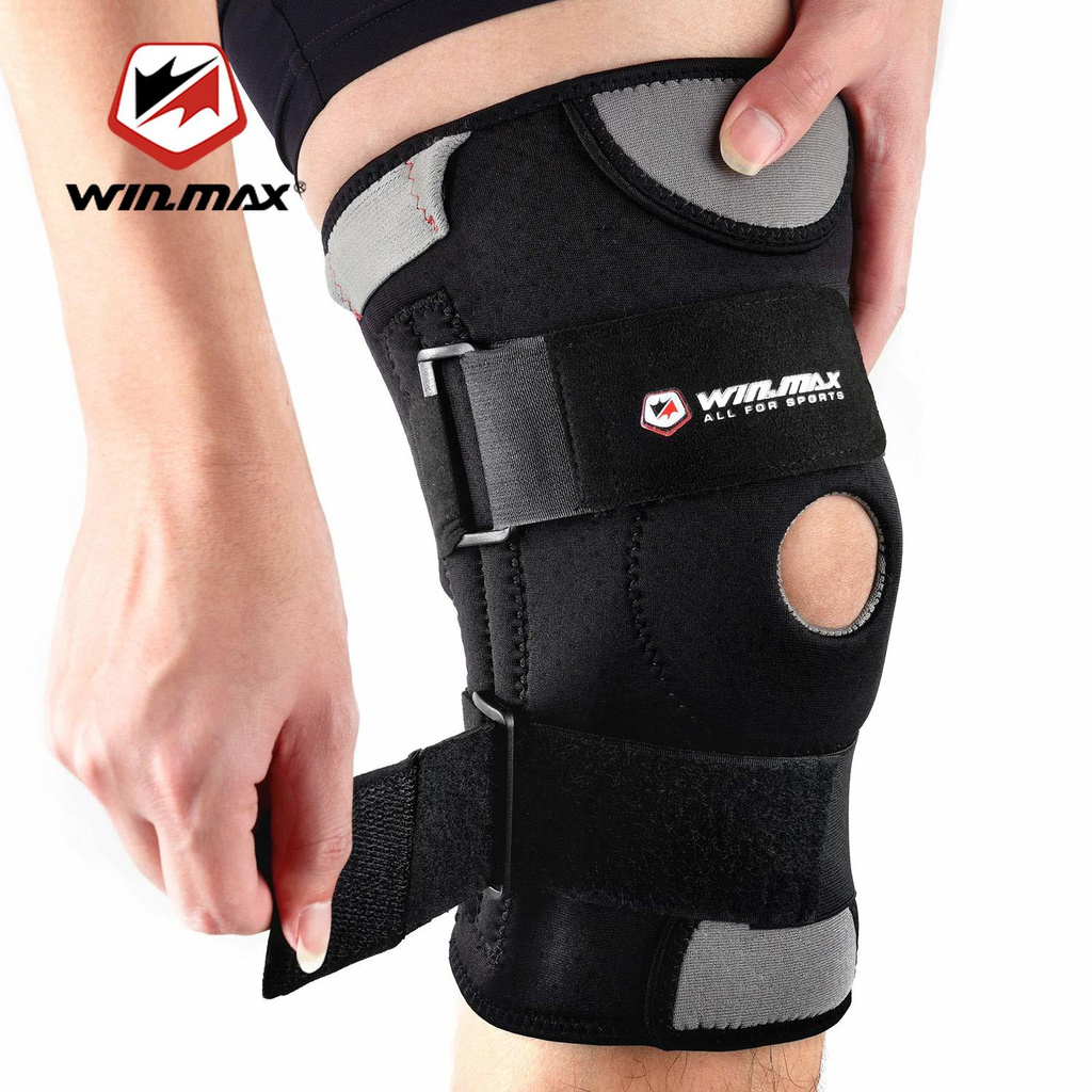 Winmax (พร้อมส่ง) สนับเข่า Neoprene Elastic Open Patella สนับเข่าแบบปรับได้ สนับเข่าแบบสปอร์ต 1 ชิ้น