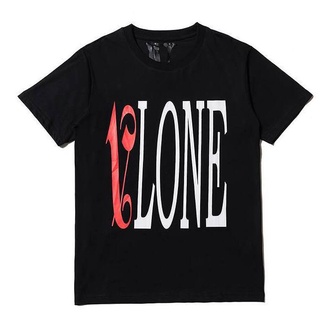 Vlone เสื้อยืดแขนสั้น ผ้าฝ้าย พิมพ์ลาย แฟชั่นสําหรับผู้ชาย และผู้หญิง