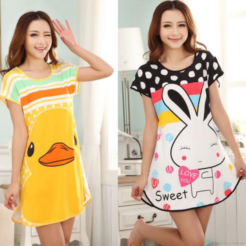 ชุดนอนคอกลมทรงหลวมลายการ์ตูนน่ารัก - comeandbuy3.th - ThaiPick