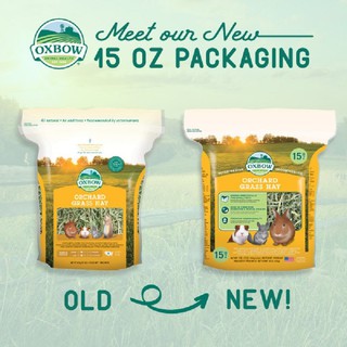 Oxbow Orchard Grass Hay for Small Animals 15 Oz และ ขนาด 40 Oz.(ออเดอร์ละ2ถุง)