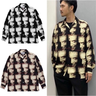 สตรีทแฟชั่น WACKO MARIA ชายและหญิงแขนยาวภาพยนตร์ Hannibal เต็มพิมพ์เสื้อพลัสขนาดเสื้อลําลอง Unisex