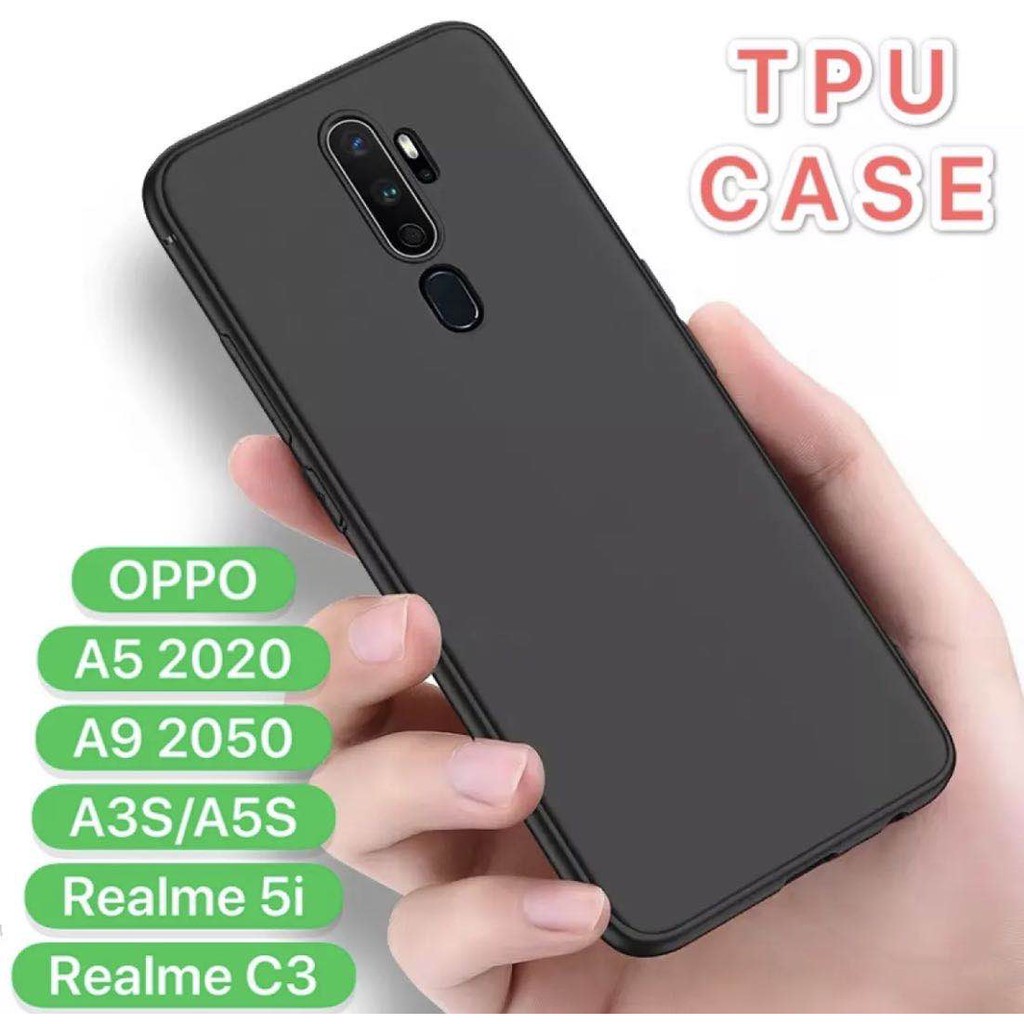 Case For Realme 5i/C3/OPPO A5 2020/A9 2020/A7/A3S/A5S/F9/F7/F5/A71/A83/F11Pro เคสซิลิโคน ดํา