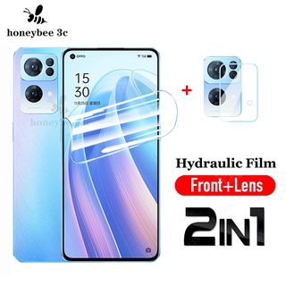 2 in 1 ฟิล์มไฮโดรเจล ป้องกันหน้าจอ ด้านหลัง ไม่ใช่กระจกนิรภัย สําหรับ OPPO Reno 4 Lite 4Z 4F 3 Pro 4G 2Z 2F 4 SE