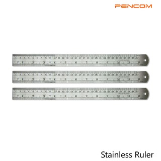 Pencom ไม้บรรทัด 30 ซม. เหล็ก Ruler 30 cm. steel