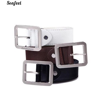 ผู้ชายสีทึบหนัง Faux หนังสายคล้องคอเข็มขัดนิรภัย Casual Belt