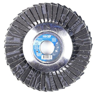 HHW จานทรายซ้อนหลังอ่อนสำหรับขัดเหล็กและสแตนเลส เบอร์ 40-120 Flexible flap disc for steel and stainless steel