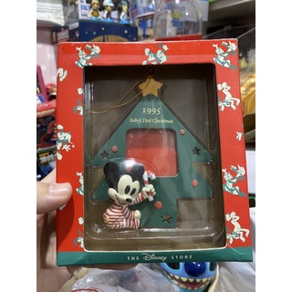 Mickey Mouse Winter Wonderland Disney Store Baby First Christmas Ornament Vintage 1995 | กรอบรูป ประดับ ต้นคริสต์มาส