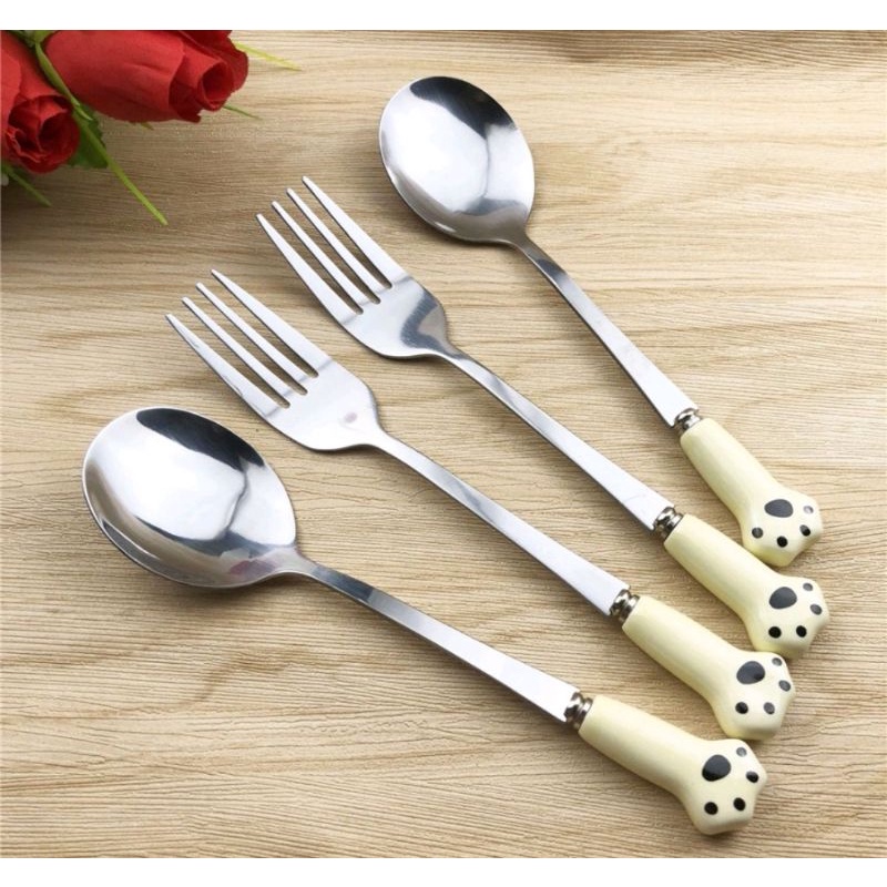 พร้อมส่ง ช้อนส้อมน่ารัก ตักขนม ผลไม้ต่างๆ